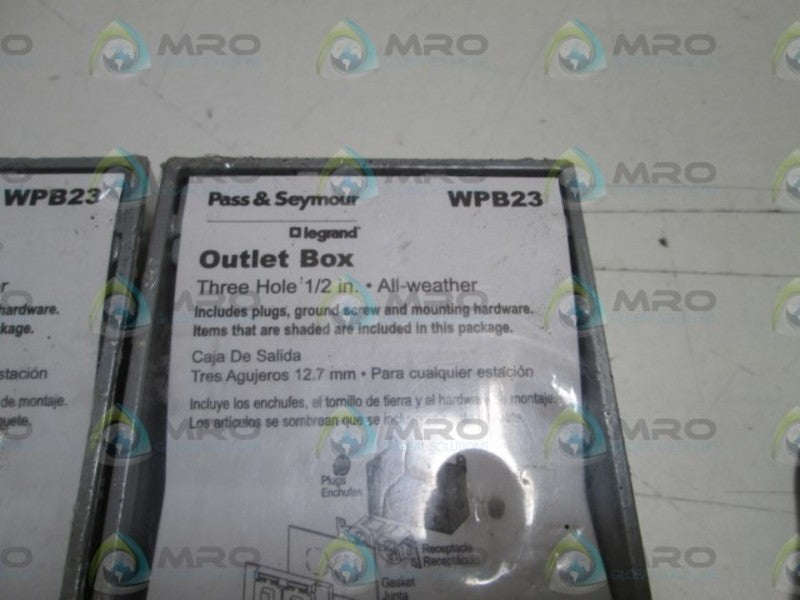 LOT OF 2 PASS & SEYMOUR OUTLET BOX WPB23 NSNP