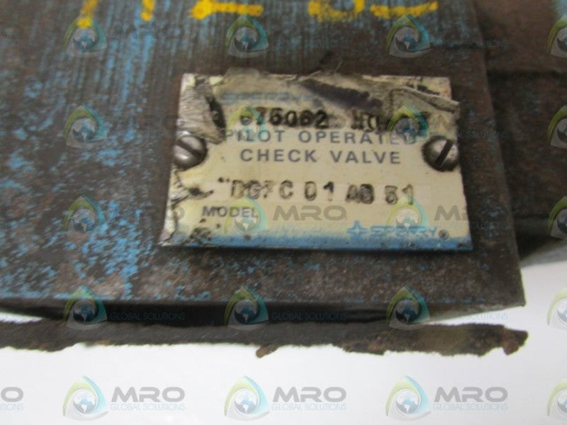 SPERRY/VICKERS PILOT OPERATED CHECK VALVE DGPC 01 AB 51 UNMP