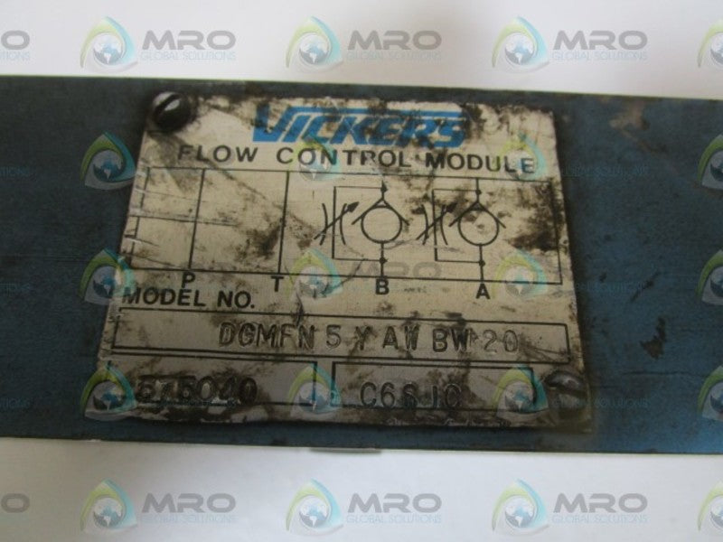 VICKERS FLOW CONTROL MODULE VALVE DGMFN-5-Y-AW-BW-20 UNMP