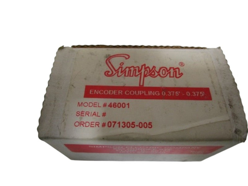 SIMPSON ENCODER COUPLING 0.375'-0.375' 46001 NSMP