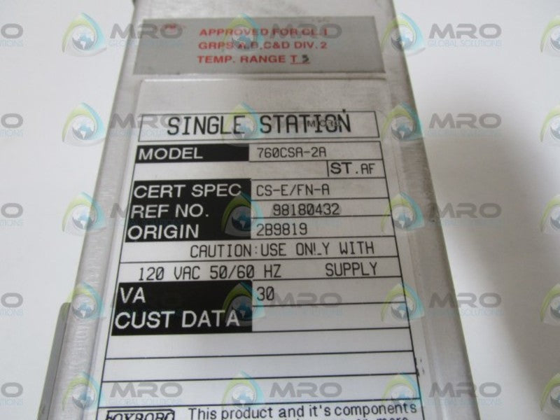 FOXBORO SINGLE STATION CONTROLLER 760CSA-2A NSNP