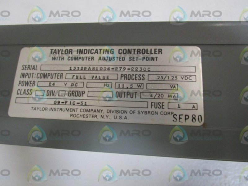 TAYLOR INDICATING CONTROLLER W/ COMPUTER 09-FIC-51  NSNP