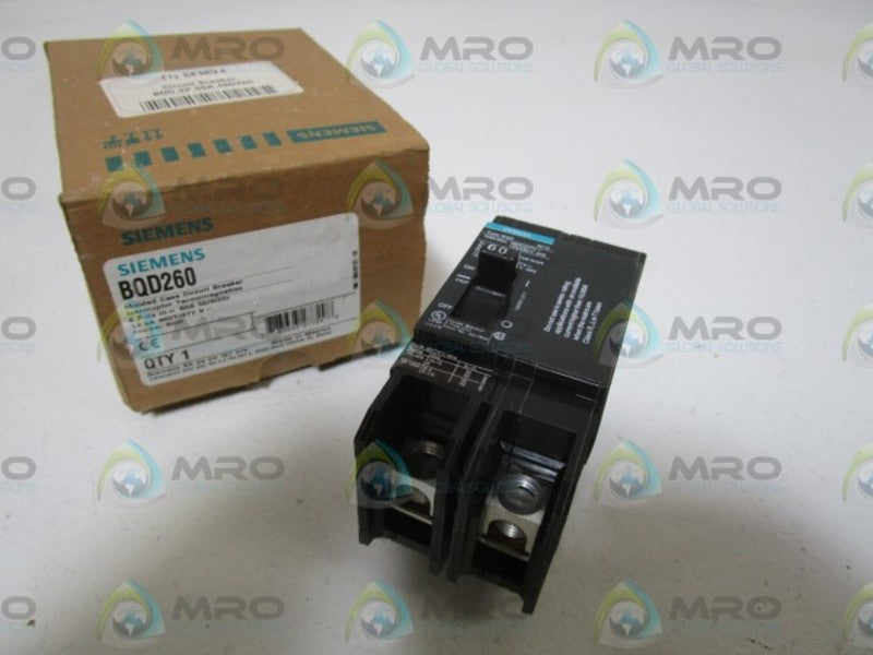 SIEMENS MOLDED CASE CIRCUIT BREAKER BQD260 NSMP