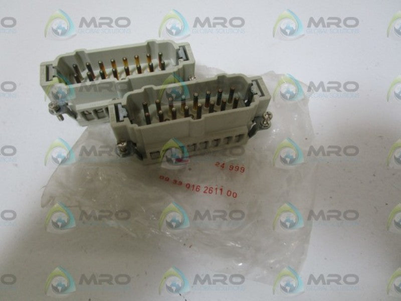 LOT OF 2 HARTING INSERT PLUG 09 33 016 2611 NSNP