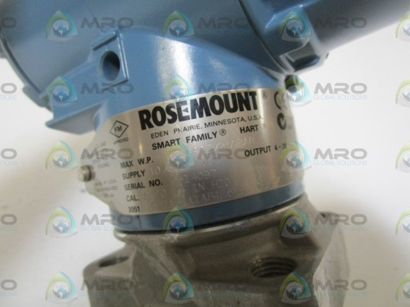 ROSEMOUNT PRESSURE TRANSMITTER 3051CD2A52A1AB4E5M5 UNMP