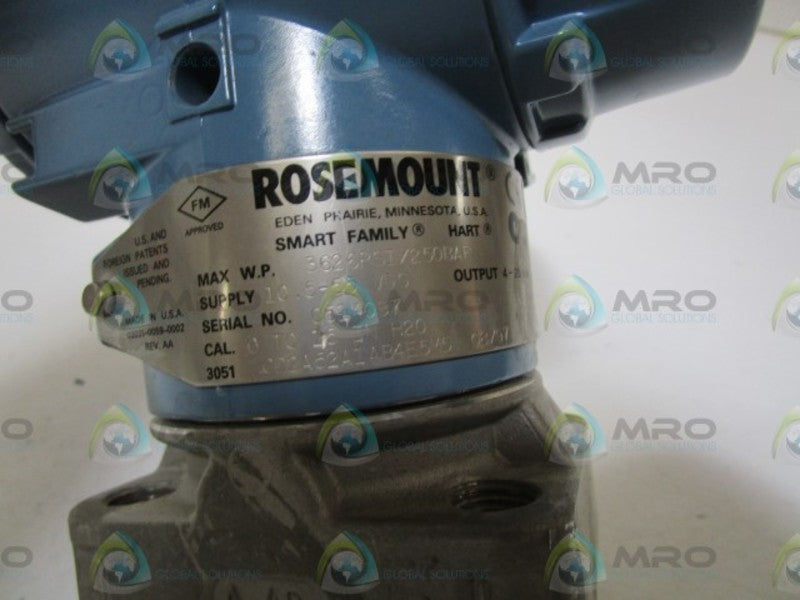 ROSEMOUNT PRESSURE TRANSMITTER 3051CD2A52A1AB4E5M5 UNMP