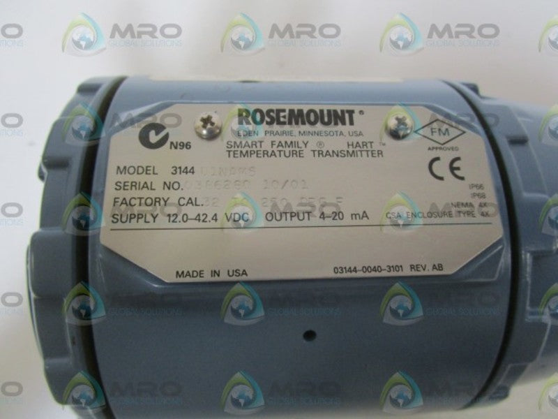 ROSEMOUNT TEMPERATURE TRASMITTER 3144D1NAM5 NSNP
