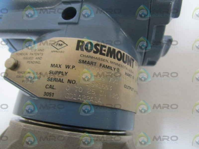 ROSEMOUNT PRESSURE TRANSMITTER 3051CD1A22A1A NSNP