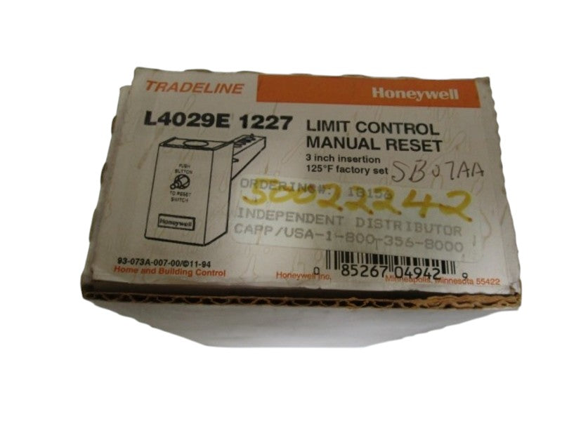 HONEYWELL LIMIT CONTROL MANUAL RESET L4029E 1227 NSMP