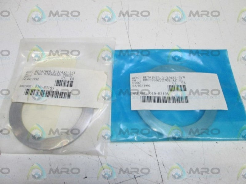 LOT OF 2 RETAINER 3-3/4X2-3/4 NSNP
