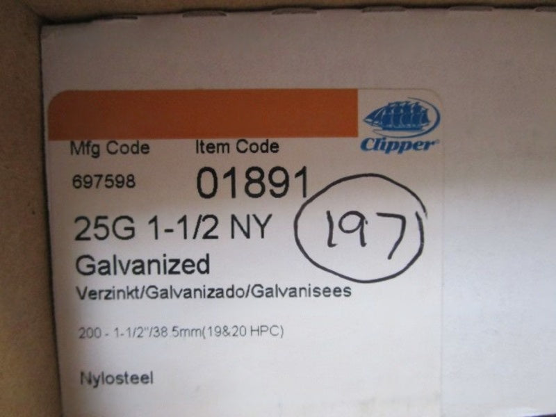 LOT OF 197 CLIPPER BELT FASTENERS 1-1/2"/38.5MM 697598 NSMP