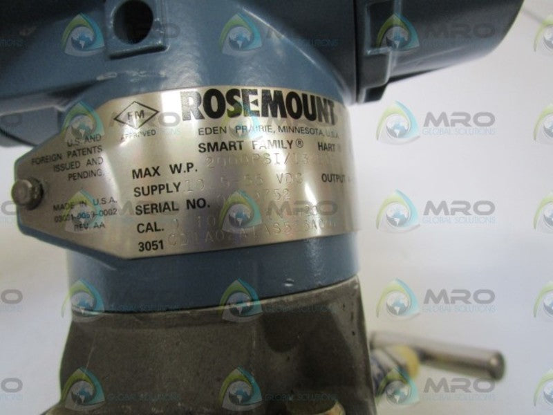 ROSEMOUNT PRESSURE TRANSMITTER 3051CD1A02A1AS5E5A0078 NSNP