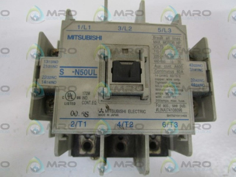 MITSUBISHI CONTACTOR 100-12V S-N50UL UNMP