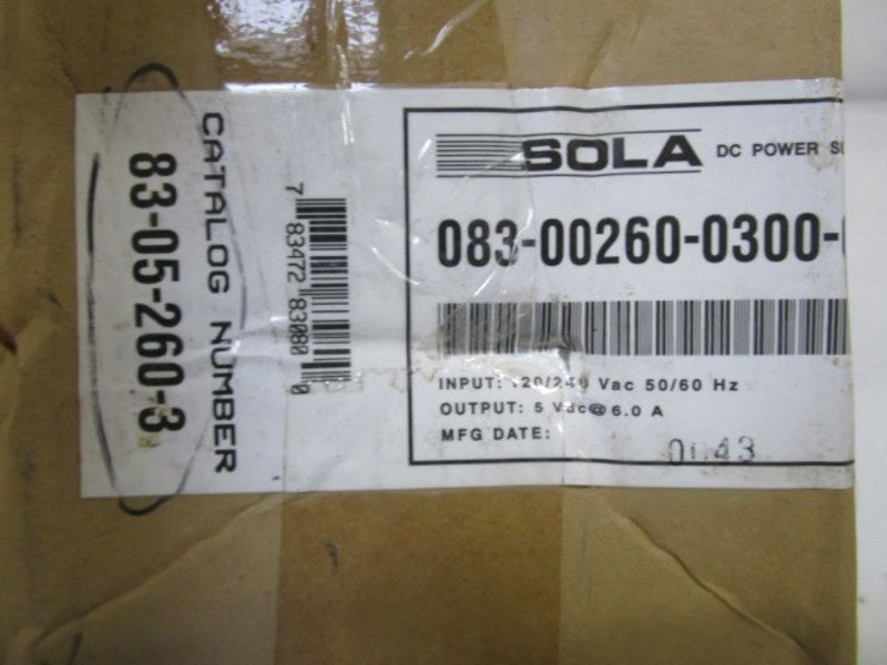 SOLA POWER SUPPLY 83-05-260-3 NSMP