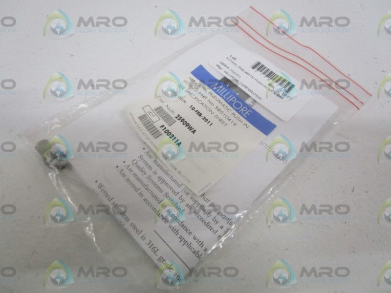 MILLIPORE CORP. PNEUMATIC PUSH IN FITTING 25909WA NSMP