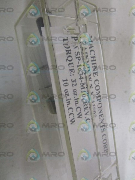 MACHINE COMPONENTS CORP. SP1634-M10 NSNP
