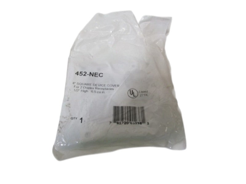 LOT OF 5 BOWERS 4" SQUARE DEVICE COVER 452-NEC NSMP