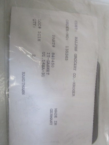 LOT OF 2 HANDTMANN IT-GASKET 840450 NSNP IN BAG