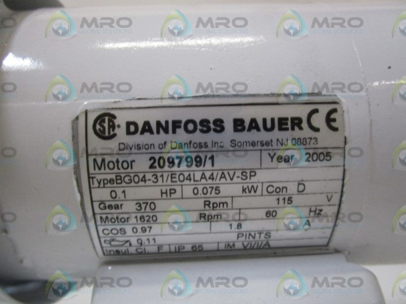 DANFOSS BAUER MOTOR BG04-31/E04LA4/AV-SP  NSNP