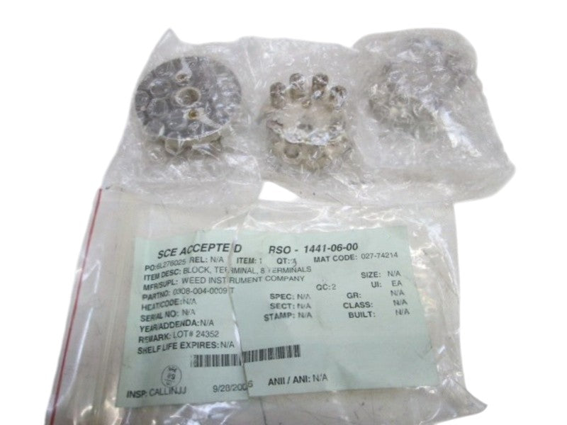 LOT OF 3 WEED INSTRUMENT COMPANY BLOCK TERMINAL 0308-004-0009T NSNP