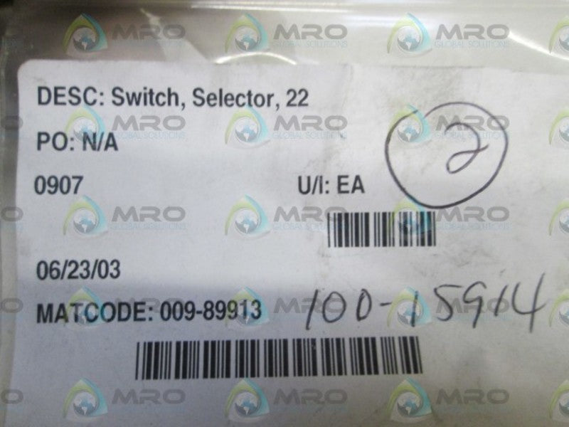 LOT OF 2 SELECTOR SWITCH 22 NSNP