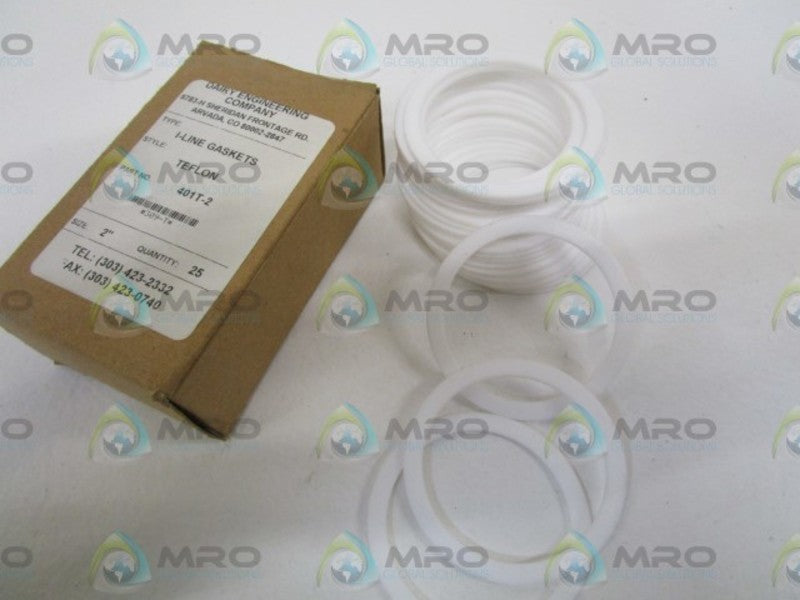 LOT OF 25 DAIRY ENGINEERING CO. 2" I-LINE GASKETS 401T-2 NSMP