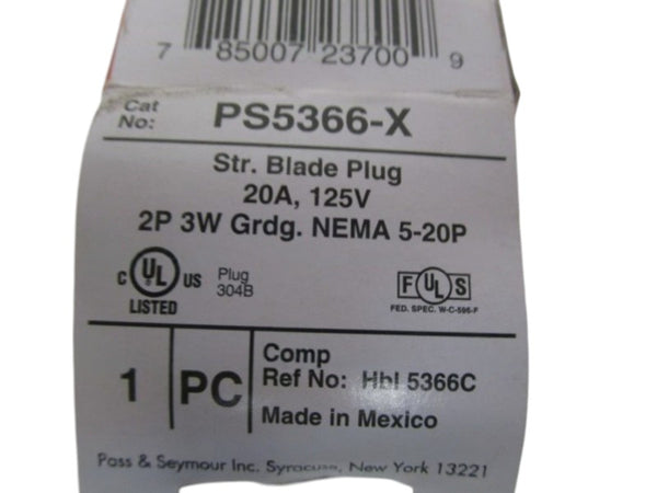 PASS & SEYMOUR PS5366-X 125V 20A NSMP