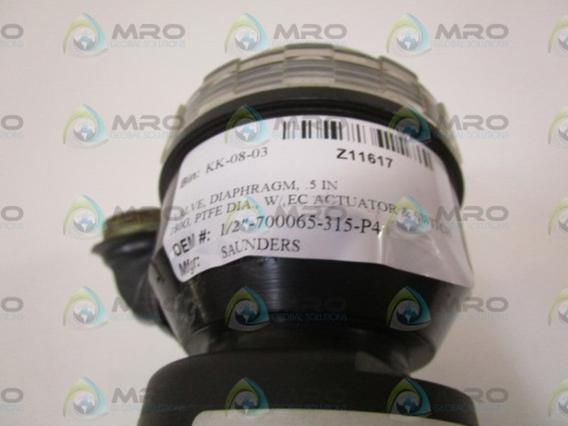 SAUNDERS DIAPHRAGM VALVE 1/2"-700065-315-P4 UNMP