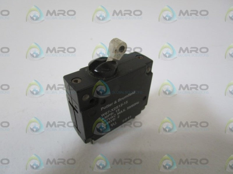 POTTER & BRUMFIELD 15AMPS CIRCUIT BREAKER SWITCH W67-X2S12-15 UNMP