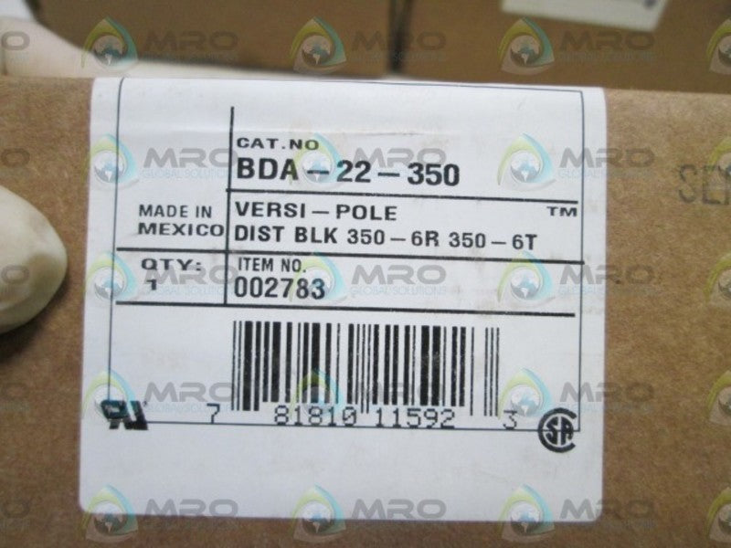 LOT OF 3 BURNDY POWER BLOCK BDA-22-350 NSMP
