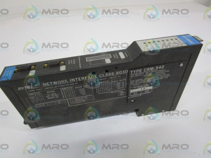 SQUARE D NETWORK INTERFACE MODULE 8030-CRM-540 UNMP