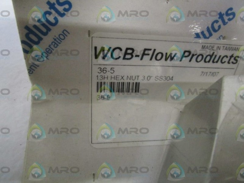 WCB-FLOW PRODUCTS HEX NUT 3" 36-5 ORIGINAL PACKAGE