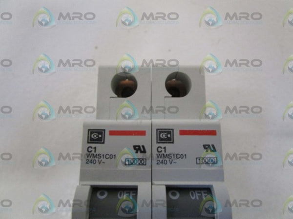 LOT OF 2 CUTLER HAMMER 240V CIRCUIT BREAKER C1 WMS1C01 NSNP