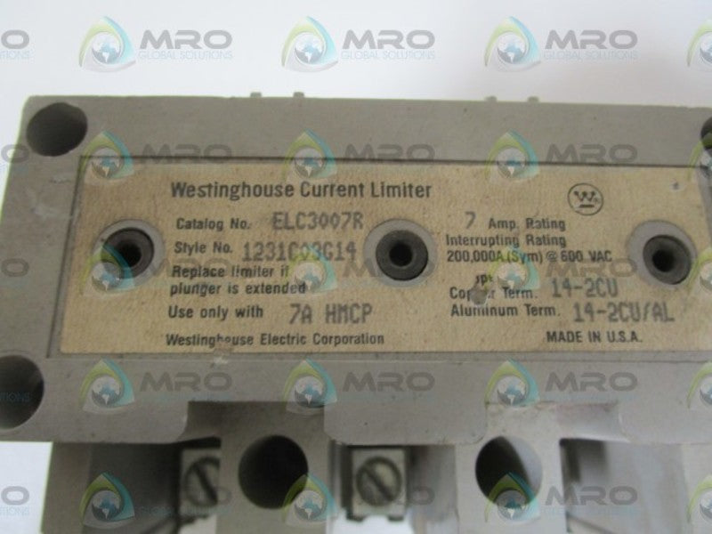 WESTINGHOUSE ELC3007R CURRENT LIMITER (AS PICTURED) UNMP
