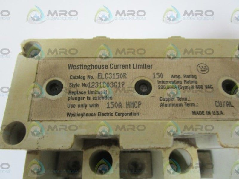 WESTINGHOUSE CURRENT LIMITER ELC3150R CHIPPED ON CORNER AS PIC) UNMP