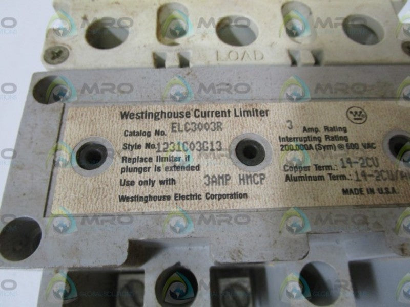 WESTINGHOUSE HMCP003A0 W/ ELC3003R (CURRENT LIMITER CRACKED AS PIC) UNMP
