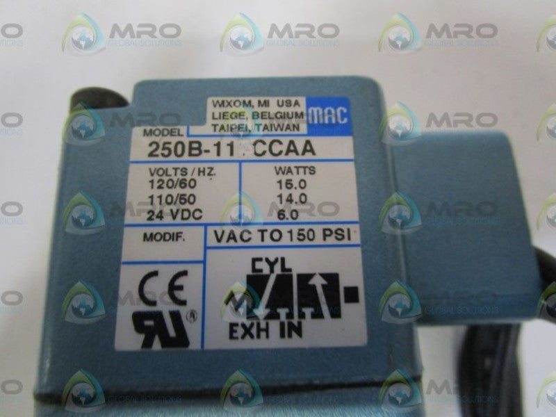 MAC SOLENOID VALVE 250B-112CCAA (AS PICTURED) NSMP