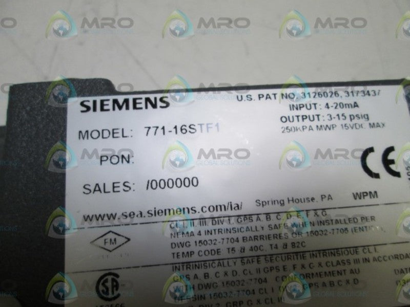 SIEMENS TRANSDUCER 771-16STF1 NSMP