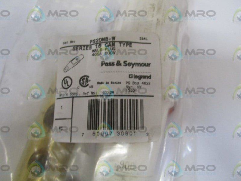 PASS & SEYMOUR MALE PLUG PS20MB-W NSMP