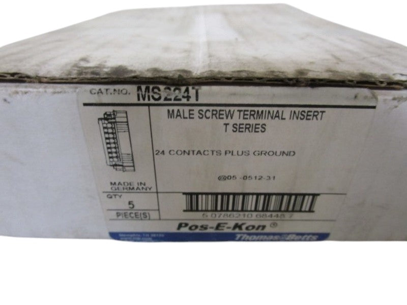 LOT OF 3 THOMAS & BETTS MALE SCREW TERMINAL INSERT MS224T NSMP