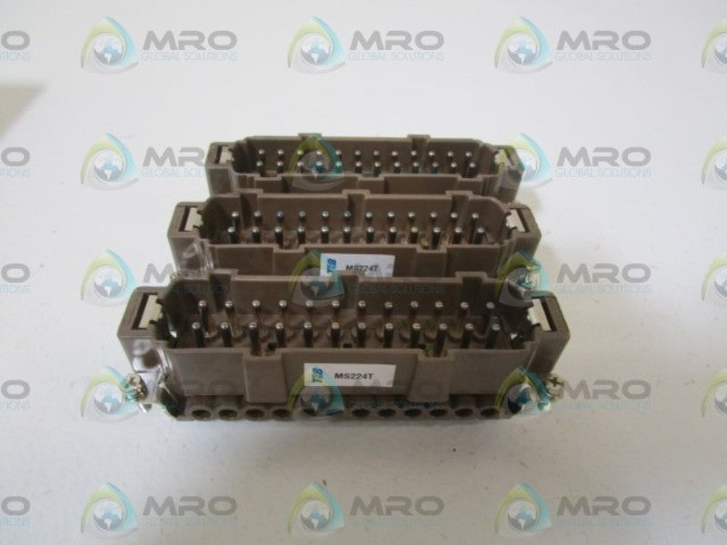 LOT OF 3 THOMAS & BETTS MALE SCREW TERMINAL INSERT MS224T NSMP