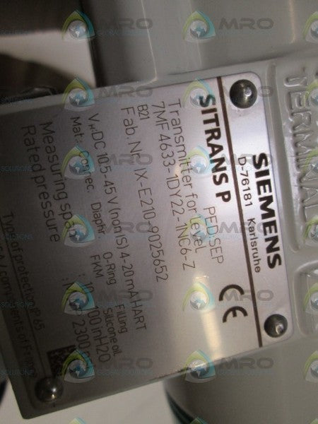 SIEMENS TRANSMITTER 7MF4633-1DY22-1NC6-ZNSNP