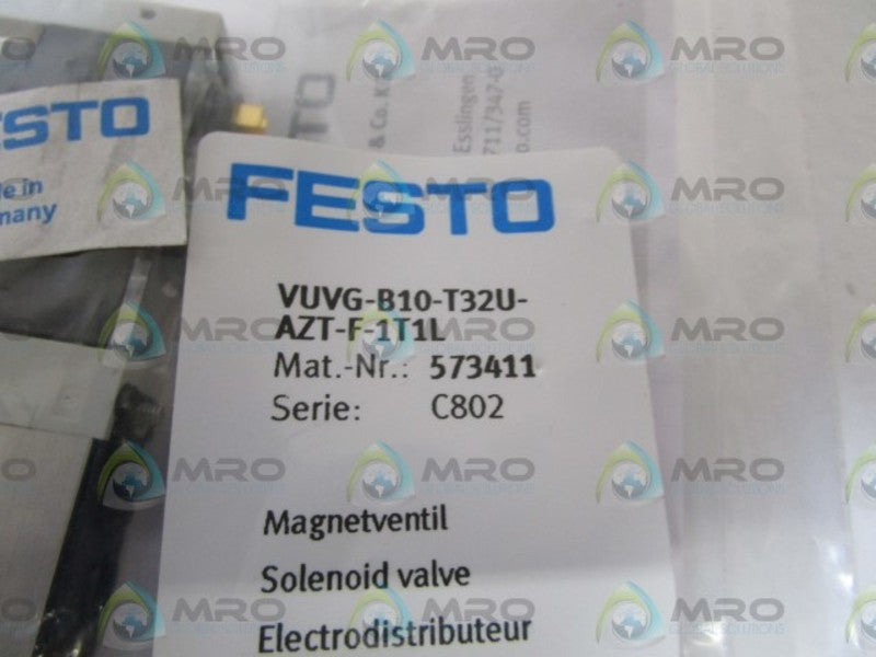 FESTO 573411 SOLENOID VALVE VUVG-B10-T32U-AZT-F-1T1L  NSMP
