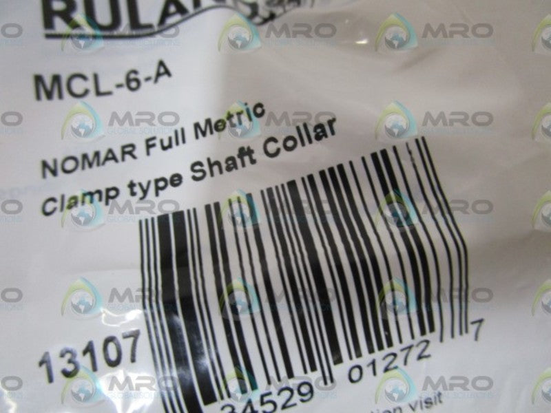 LOT OF 2 RULAND CLAMP TYPE SHAFT COLLAR MCL-6-A NSNPI N FACTORY BAG