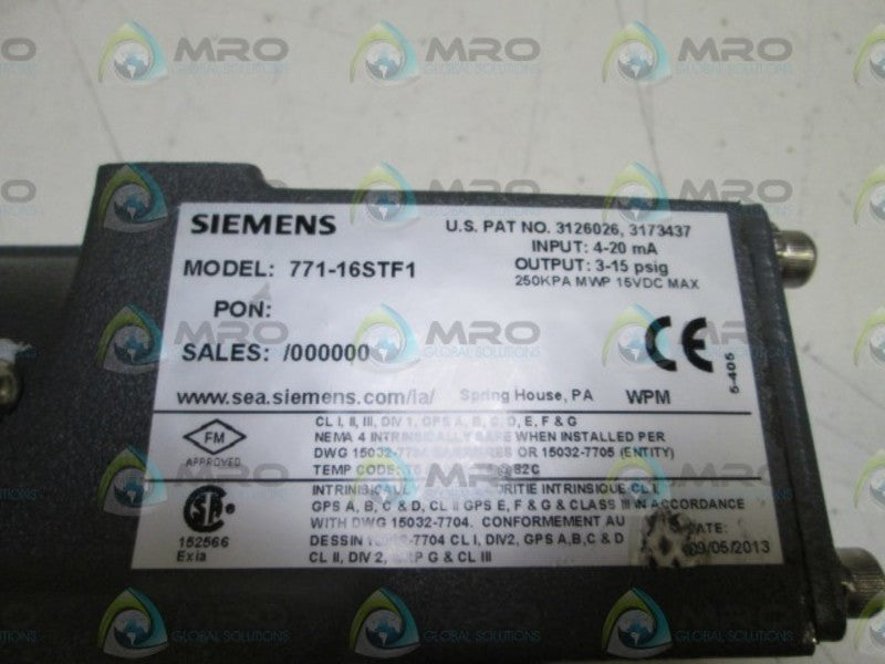 SIEMENS TRANSDUCER 771-16STF1 NSNP