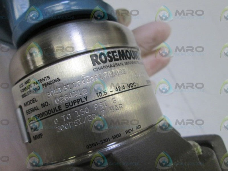 ROSEMOUNT TRANSMITTER 3051S1CG4A2F12A1AD2 NSNP