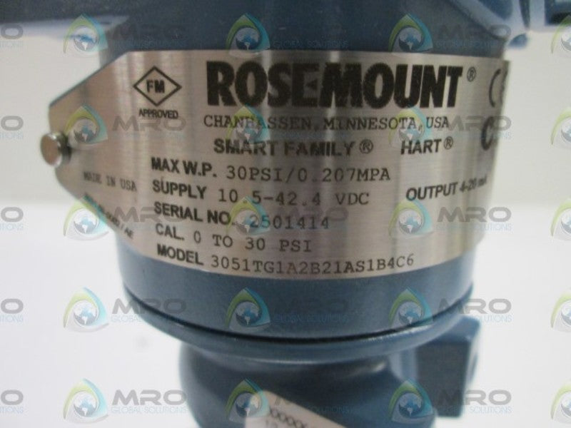 ROSEMOUNT TRANSMITTER 3051TG1A2B21AS1B4C6 NSNP