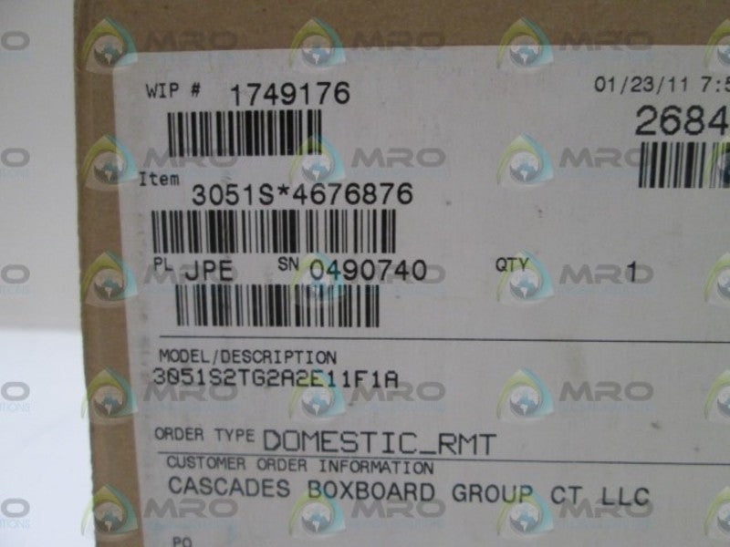 ROSEMOUNT TRANSMITTER 3051S2TG2A2E11F1A NSMP