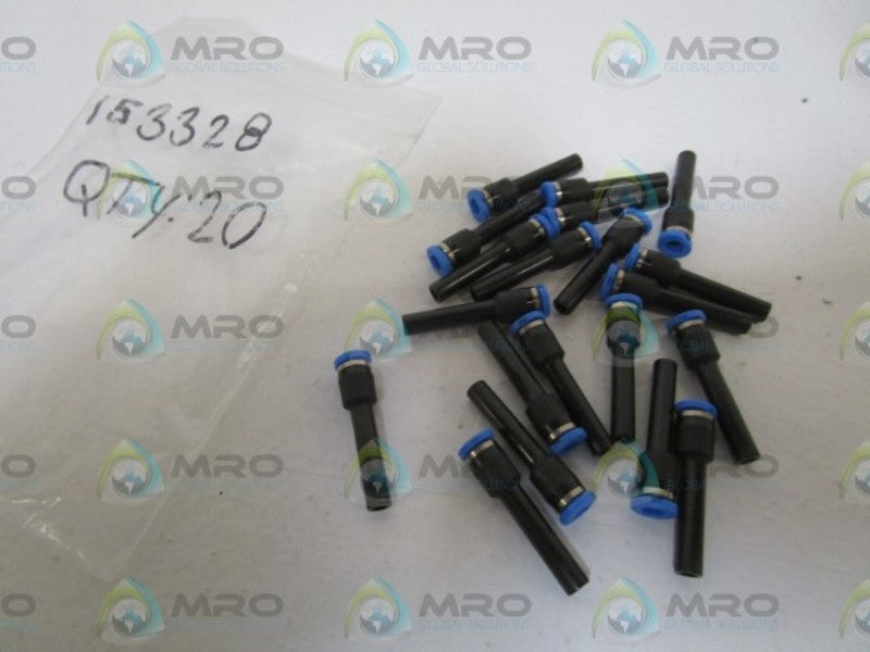 LOT OF 20 FESTO 153328 PUSH-IN CONNECTOR QSM-4H-3 NSNP