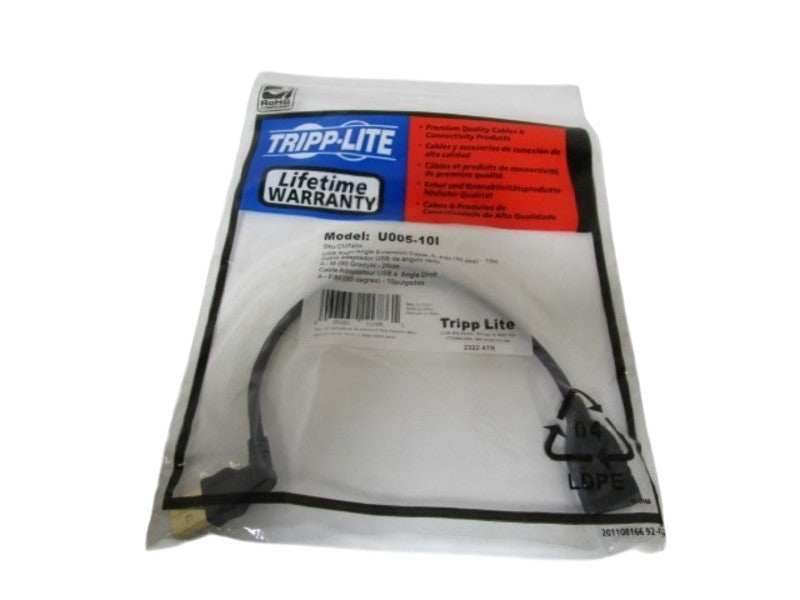 LOT OF 8 TRIPP LITE RIGHT ANGLE EXTENSION CABLE U005-10I NSMP